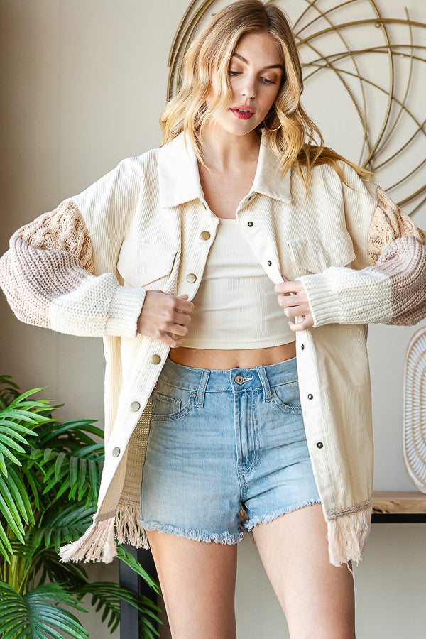 Oli & Hali Corduroy Jacket With Sweater Back Jacket