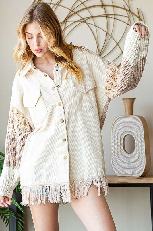 Oli & Hali Corduroy Jacket With Sweater Back Jacket