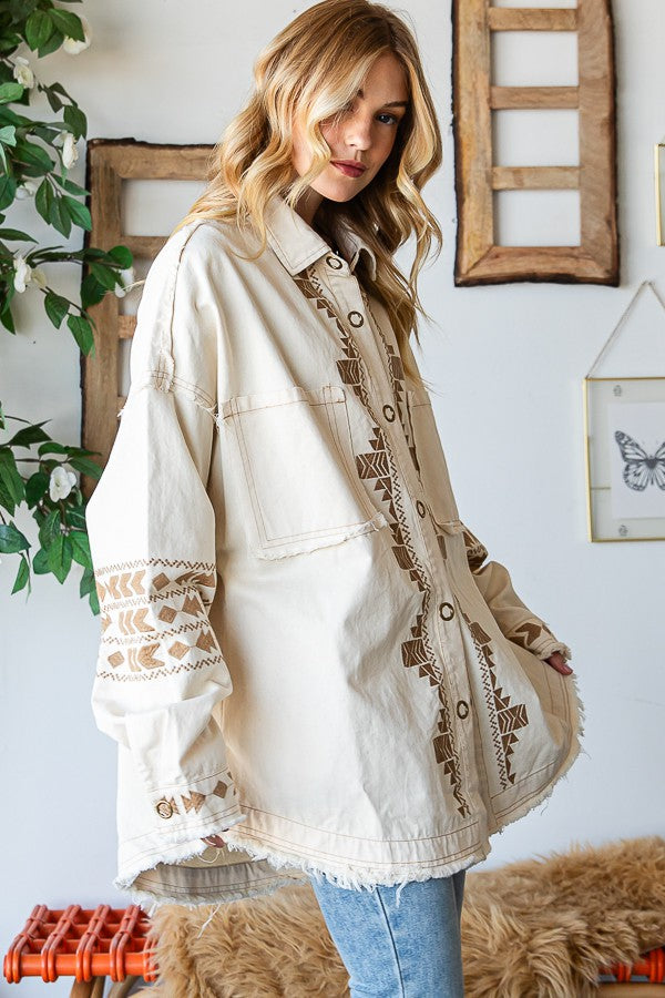 Oli & Hali Embroidered Relaxed Fit Jacket