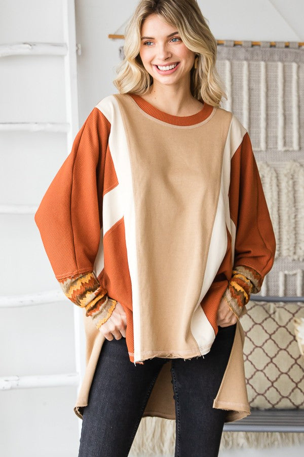 Oli & Hali Mineral Washed Color Blocked Top