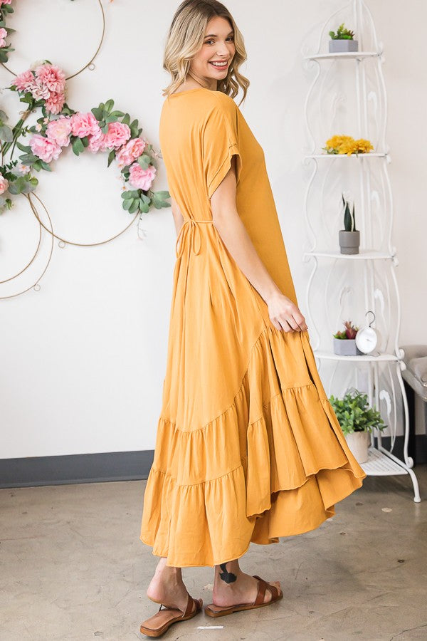 Oli & Hali Mineral Washed Maxi Solid Spaghetti Strap Dress