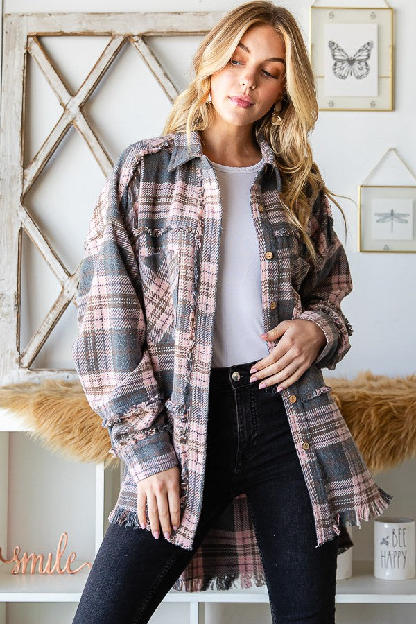 Oli & Hali Soft Washed Flannel Shirts Jacket