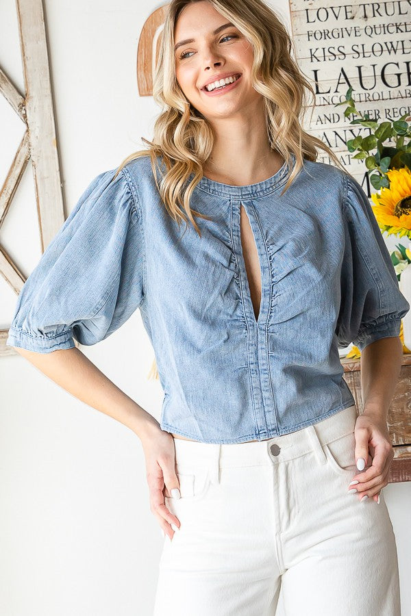 Oli & Hali Mineral Washed Ruched Front Top