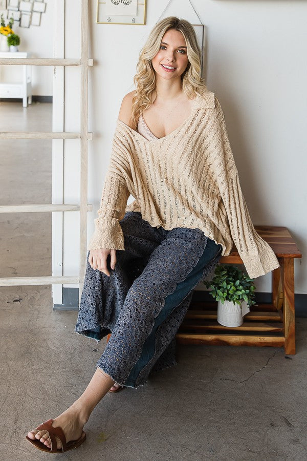 Oli & Hali Long Sleeve V Neck Sweater Top