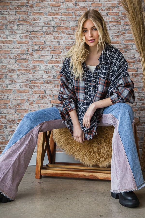 Oli & Hali Fabric Mixed Shirts Top