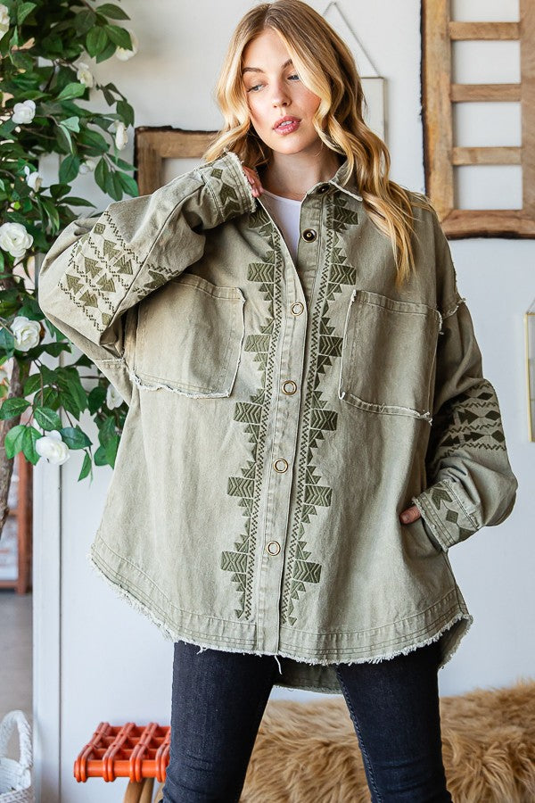 Oli & Hali Embroidered Relaxed Fit Jacket