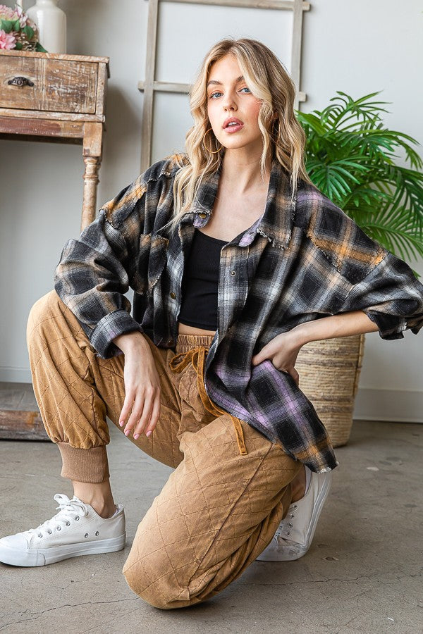 Oli & Hali Multi Color Plaid Shirt Jacket