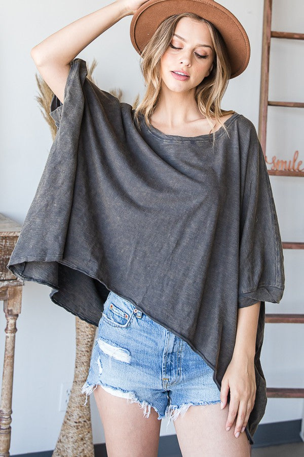 Oli & Hali Mineral Washed Oversized Boxy Top