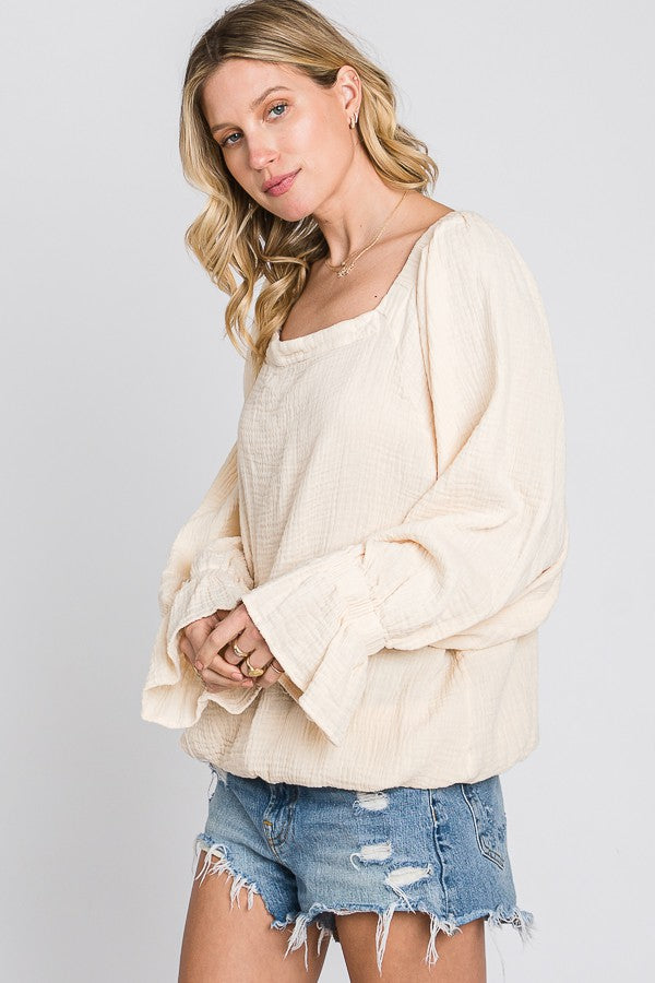Oli & Hali Mineral Washed Double Gauze Top