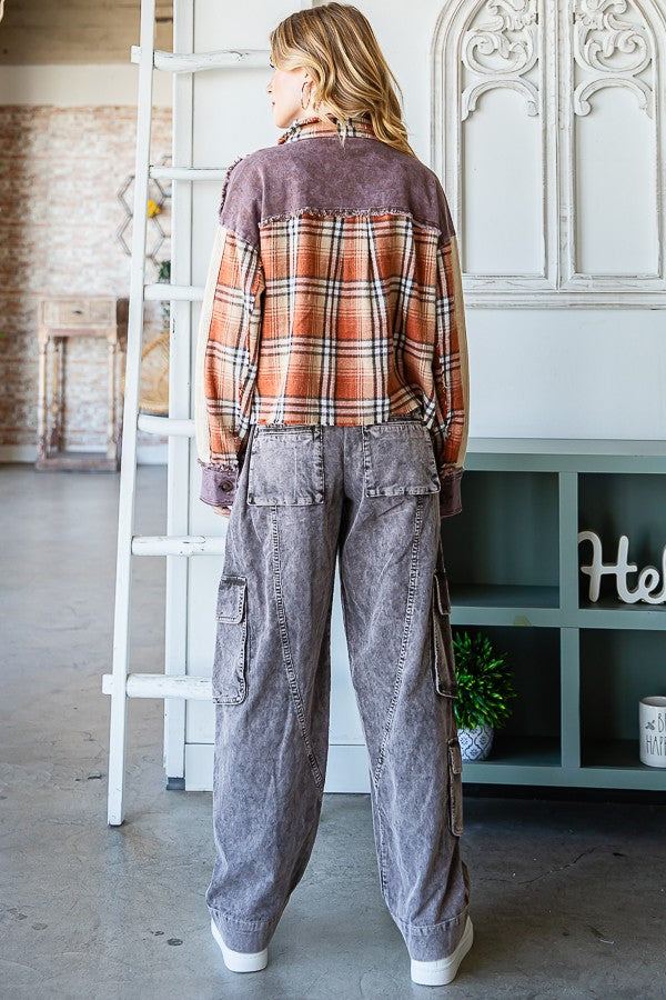 Oli & Hali Plaid Button Front Shirt Top