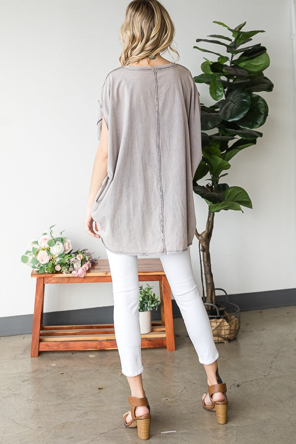 Oli & Hali Mineral Washed Oversized Solid Top