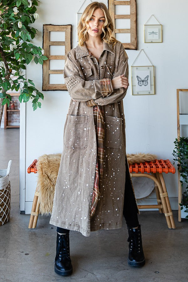 Oli & Hali Mineral Washed Long Jacket