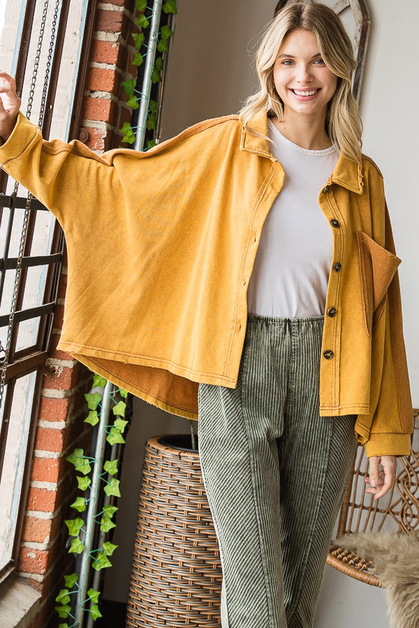 Oli & Hali Washed Button Closure Jacket