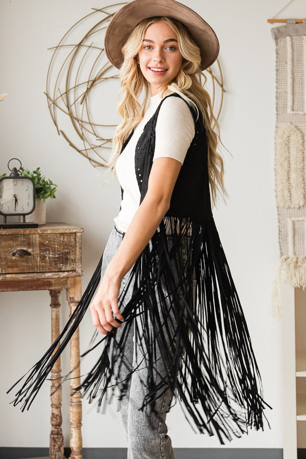 Oli & Hali Long Fringe Vest Jacket