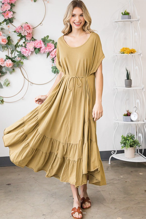 Oli & Hali Mineral Washed Maxi Solid Spaghetti Strap Dress