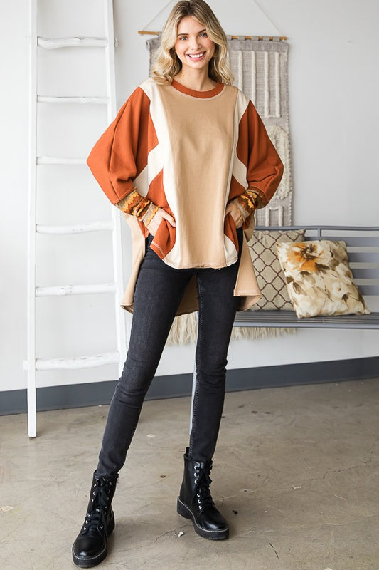 Oli & Hali Mineral Washed Color Blocked Top