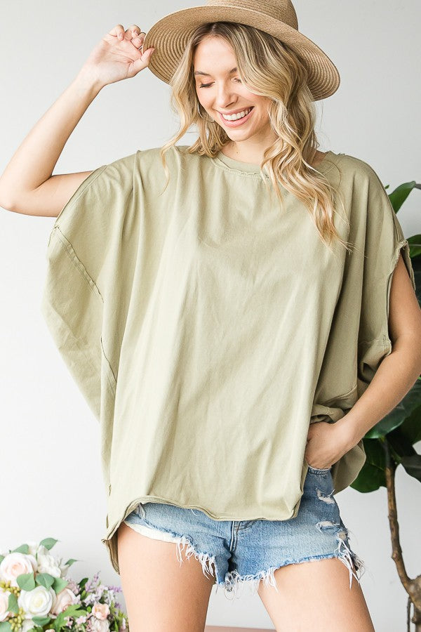 Oli & Hali Mineral Washed Oversized Solid Top