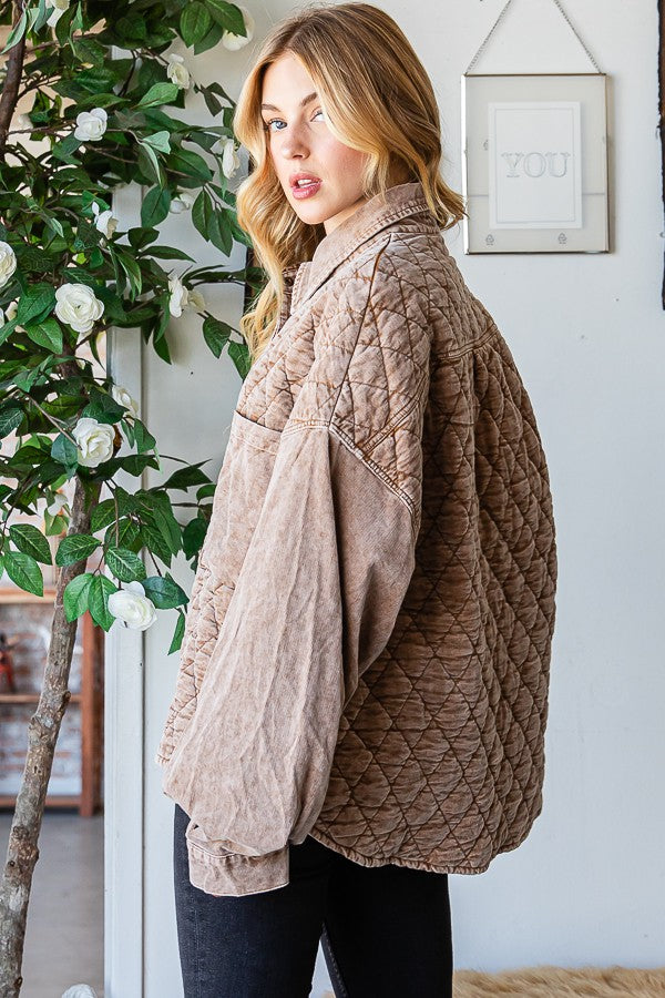 Oli & Hali Corduroy Mineral Washed Shacket Jacket