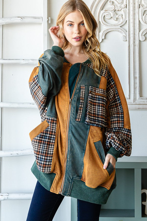 Oli & Hali Mineral Washed Terry Bomber Jacket