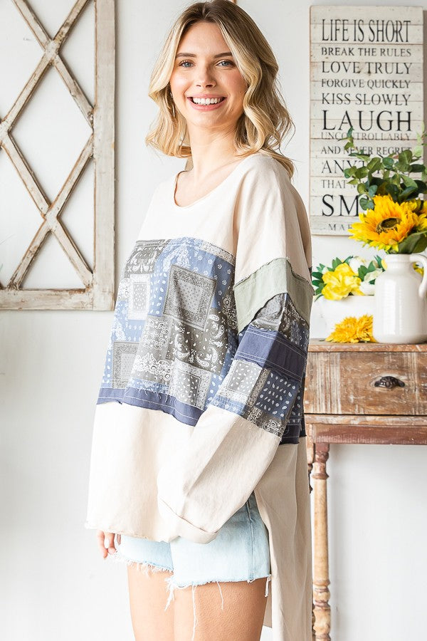 Oli & Hali Washed Patchwok Top