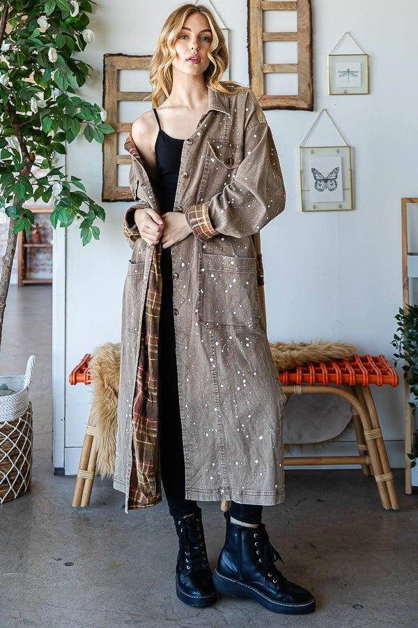 Oli & Hali Mineral Washed Long Jacket