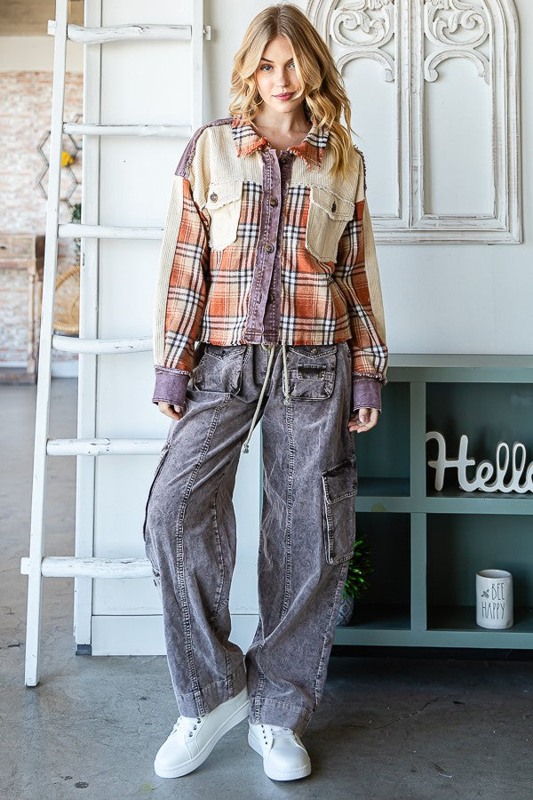 Oli & Hali Plaid Button Front Shirt Top