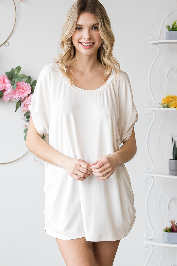 Oli & Hali Cold Shoulder Round Neck Knit Top