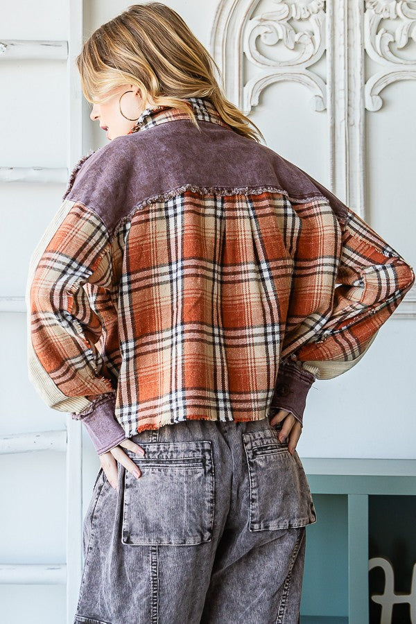 Oli & Hali Plaid Button Front Shirt Top