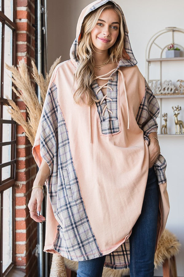 Oli & Hali Mineral Washed Mix Match Plaid Pocketed Top