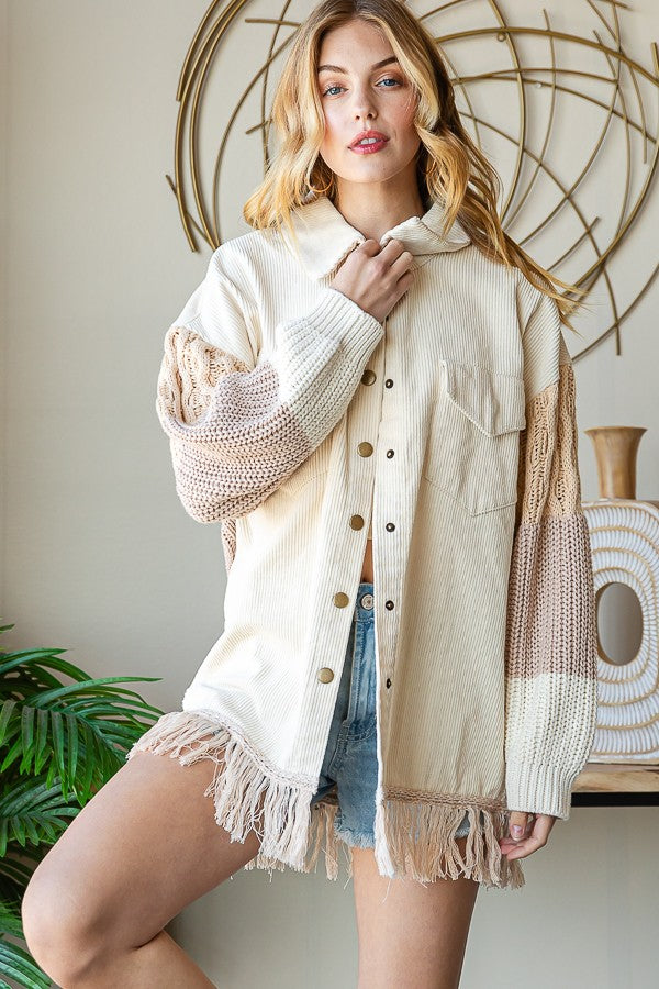 Oli & Hali Corduroy Jacket With Sweater Back Jacket