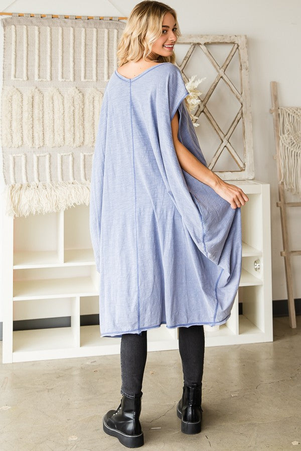 Oli & Hali Cinched Front Coccon Sleeveless Long Top