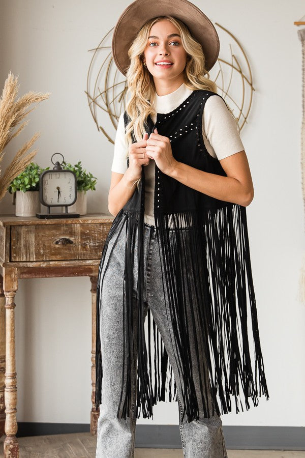 Oli & Hali Long Fringe Vest Jacket