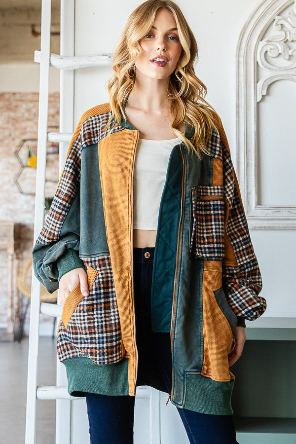 Oli & Hali Mineral Washed Terry Bomber Jacket