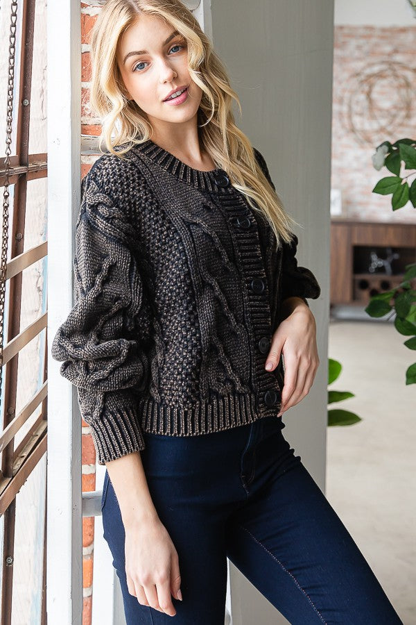 Oli & Hali Washed Sweater Cardigan Jacket