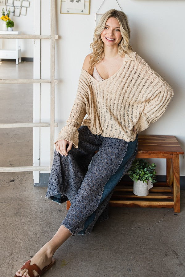 Oli & Hali Long Sleeve V Neck Sweater Top