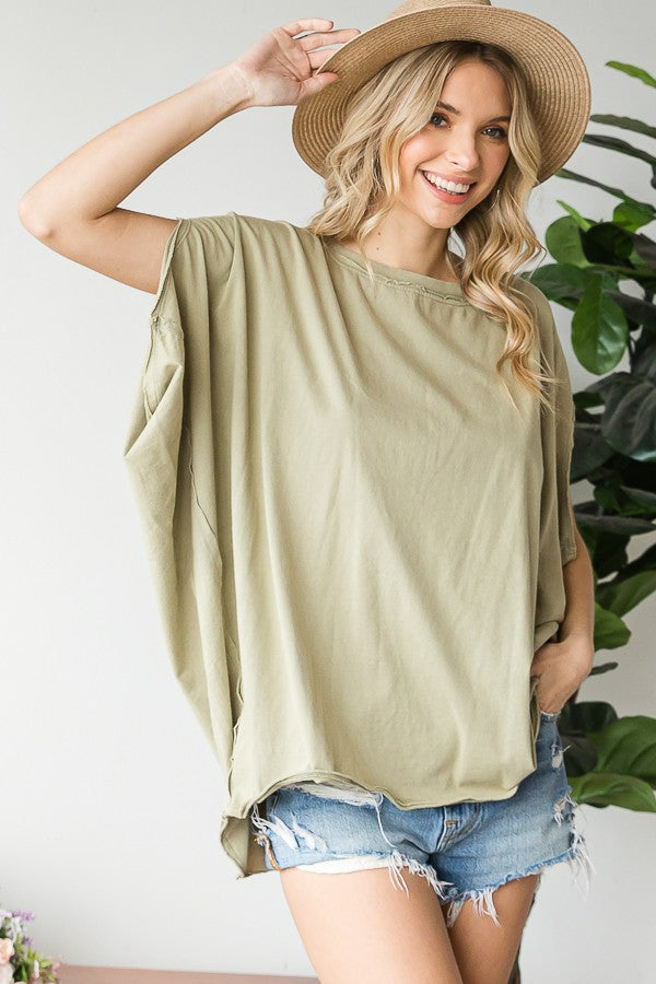 Oli & Hali Mineral Washed Oversized Solid Top