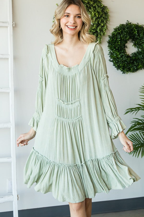 Oli & Hali Mineral Washed Smocked Tunic Top