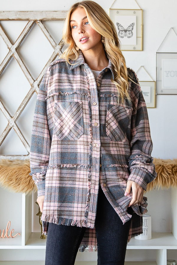Oli & Hali Soft Washed Flannel Shirts Jacket