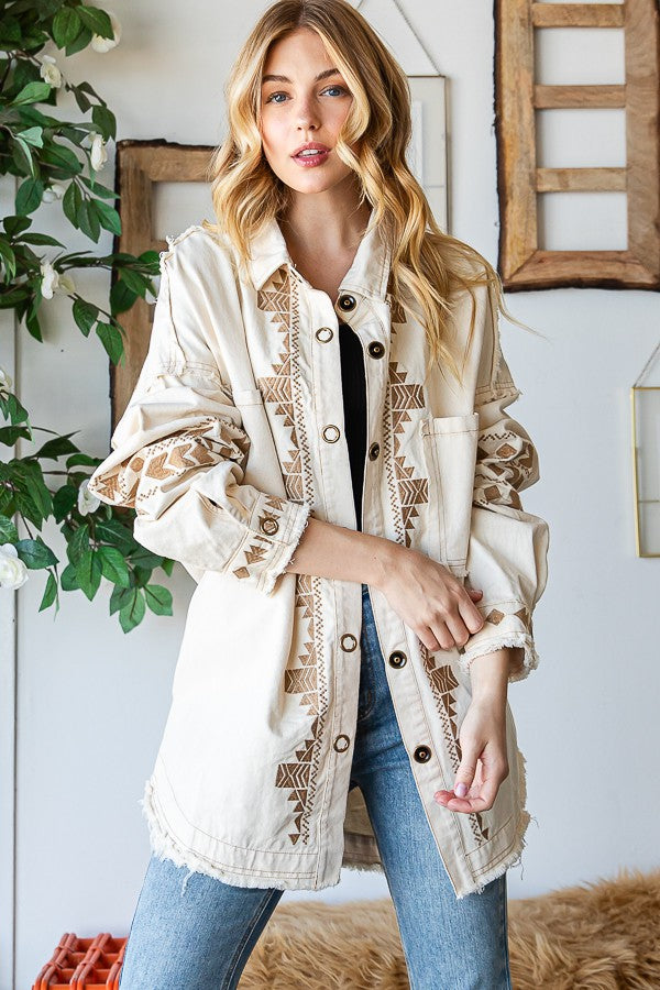 Oli & Hali Embroidered Relaxed Fit Jacket