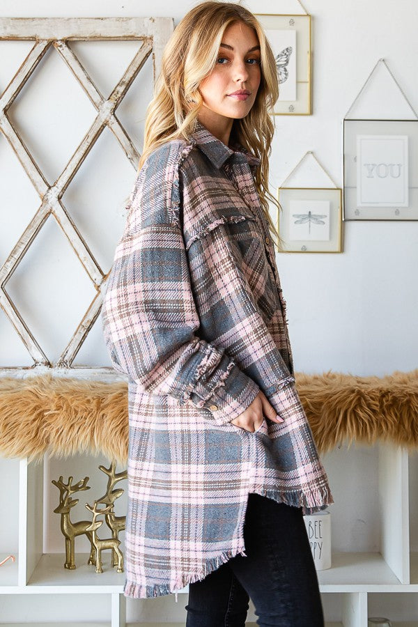 Oli & Hali Soft Washed Flannel Shirts Jacket