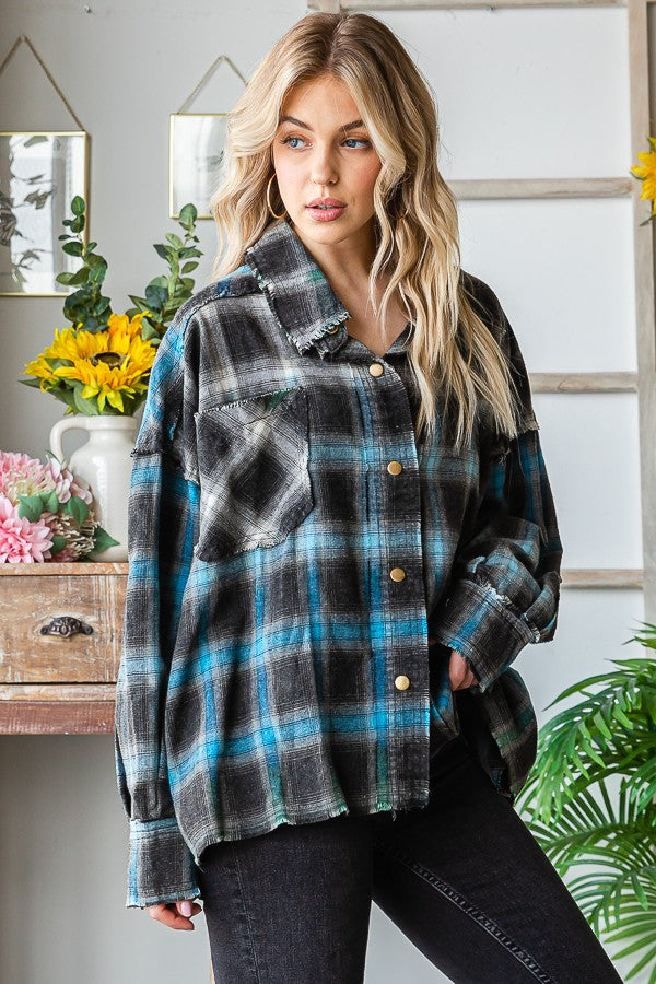 Oli & Hali Multi Color Plaid Shirt Jacket