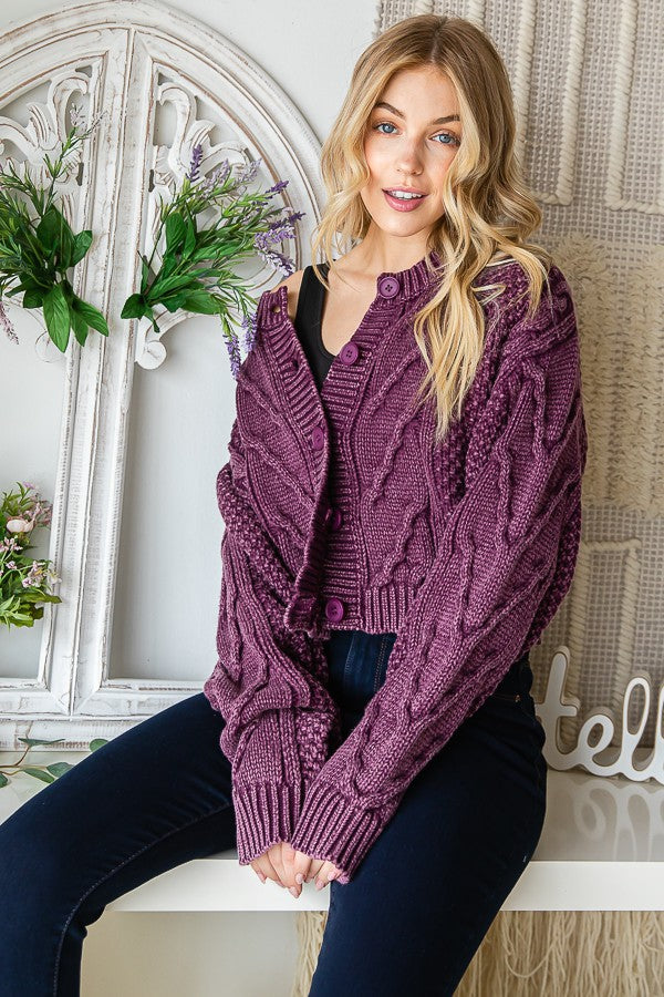 Oli & Hali Washed Sweater Cardigan Jacket