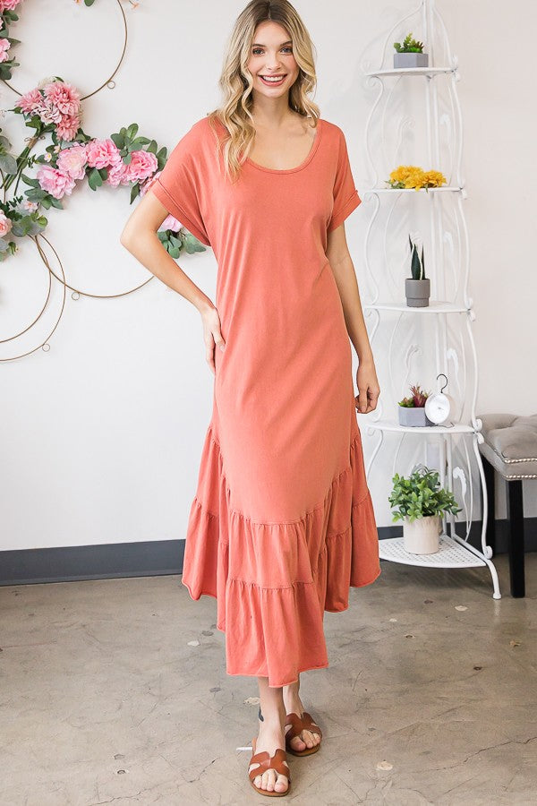Oli & Hali Mineral Washed Maxi Solid Spaghetti Strap Dress
