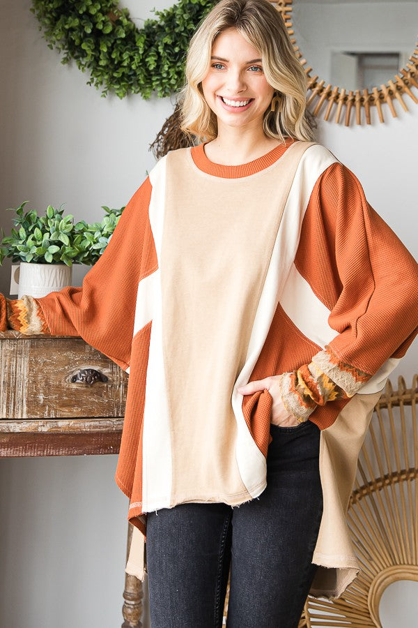 Oli & Hali Mineral Washed Color Blocked Top