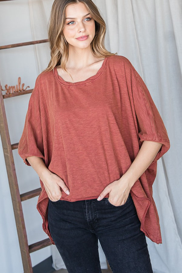 Oli & Hali Mineral Washed Oversized Boxy Top