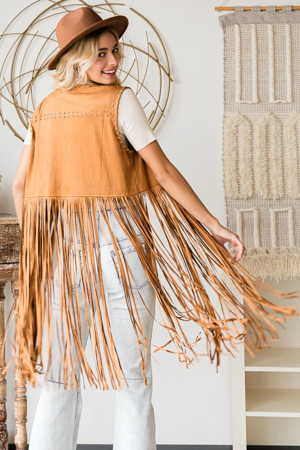 Oli & Hali Long Fringe Vest Jacket