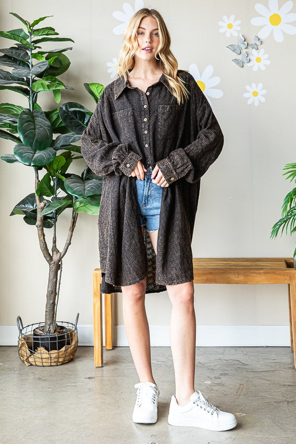 Oli & Hali Washed Textured Shirt Top