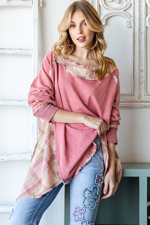 Oli & Hali Mineral Washed Round Hem Terry Top