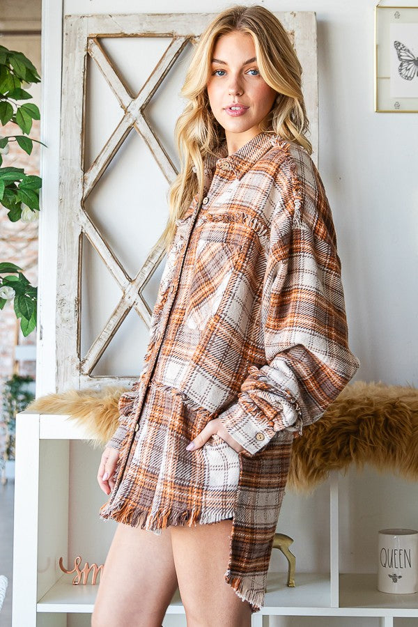 Oli & Hali Soft Washed Flannel Shirts Jacket