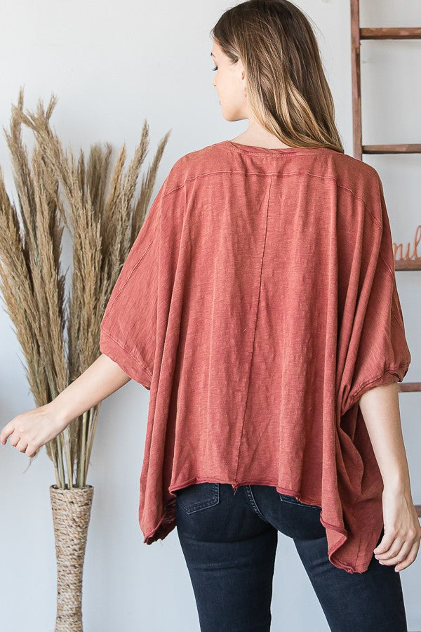 Oli & Hali Mineral Washed Oversized Boxy Top